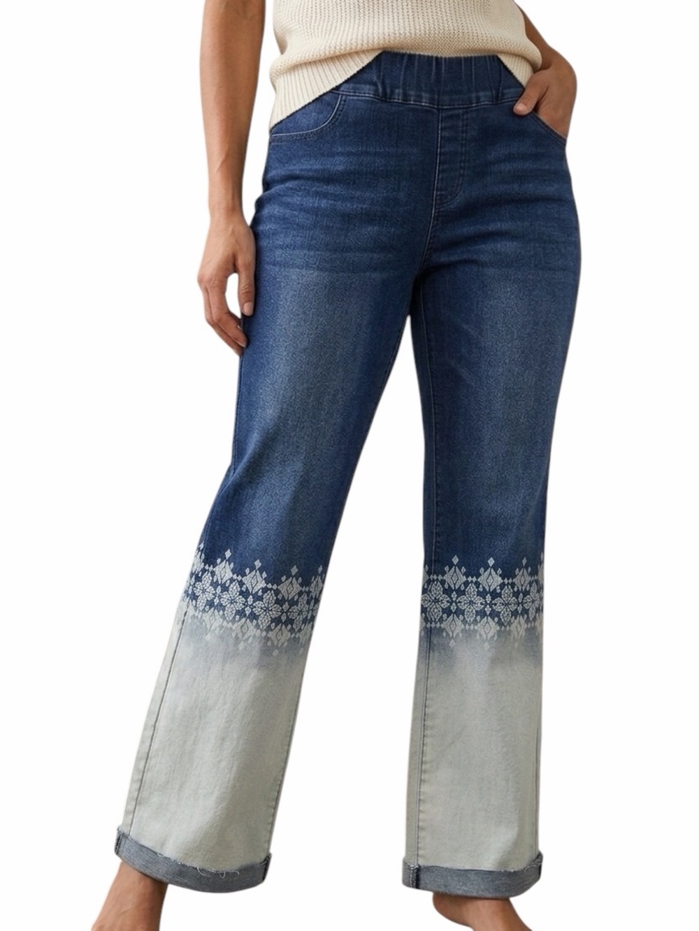 The Pyramid Collection Ombre Flare Boho Jeans Boho Size 14